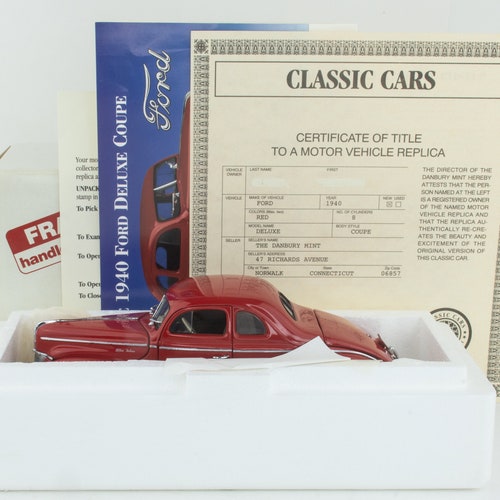 1940 shops Ford Deluxe Coupe-Danbury Mint-Diecast 1/24th Scale