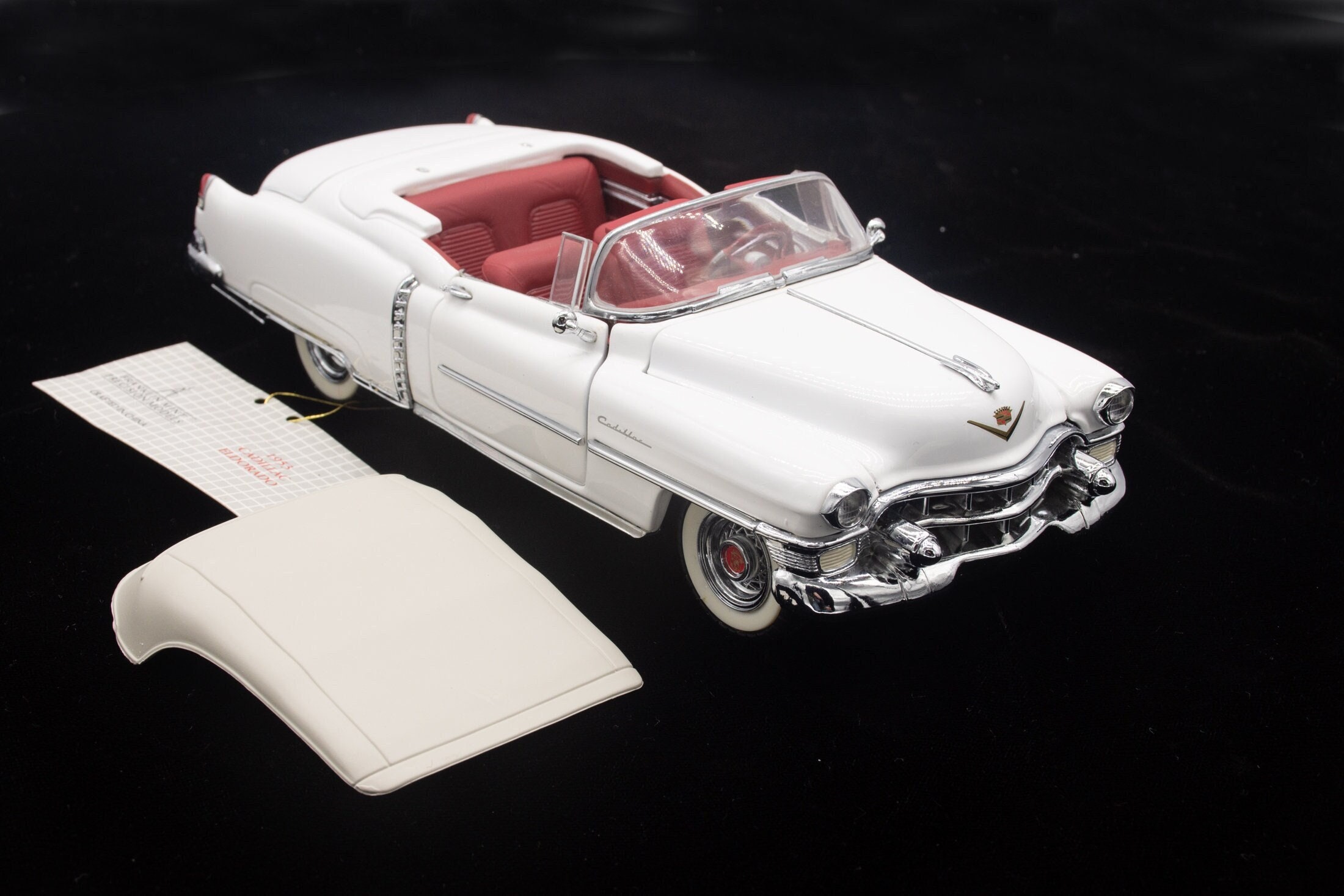 Franklin Mint Cadillac Eldorado Cabriolet 1953 - Miniature 1/24 Zamak Blanc, état Neuf