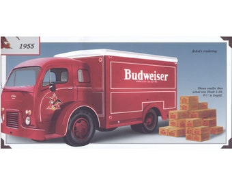 1955 White Budweiser Delivery Truck-danbury Mint-diecast 1/24th