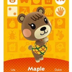 No.294 Maple Nintendo Animal Crossing Amiibo Cards Series 3. | Etsy