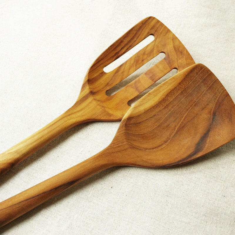 Handmade Lacquered Wooden Cooking Spatula (15 in)
