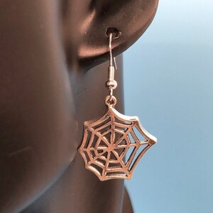 Silver Spiderweb Dangly Earrings with 925 Sterling Silver Earring Hooks Spooky Halloween Holiday
