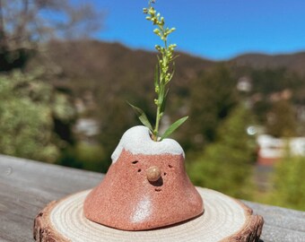 Mountain Monster Red \ Handmade Clay Mini Flower Holder Decoration