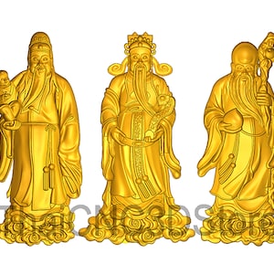 3d STL Model Files, for CNC Router Engraver Carving Machine Relief Artcam, Aspire, cnc files &quot;The Hok Lok Chiw&quot; TCS001