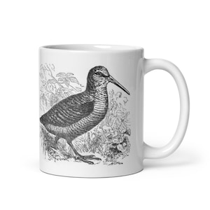 Woodcock Mug Ceramic White - Special Design Mug For Woodcock Hunters