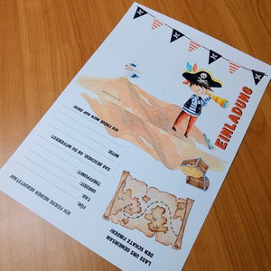 NUMÉRIQUE : Carton d'invitation pour la fête des pirates à imprimer | Fête à thème anniversaire enfant pirate | Anniversaire des pirates