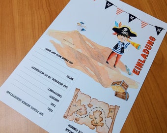 DIGITAL: Printable Pirate Party Invitation Card | Pirate-Themed Children's Birthday Party | Pirate Birthday