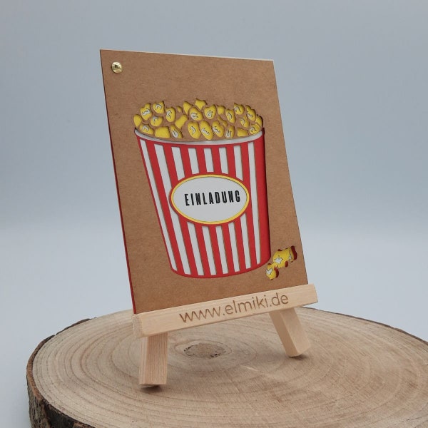 Einladung Kino Einladungskarten Kindergeburtstag Popcorn