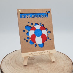 Einladungskarte Schwimmen Einladung zum Geburtstag Hallenbad Kindergeburtstag feiern im Schwimmbad Freibad Pool-Party