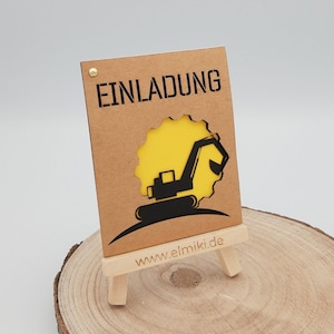 Einladungskarte Baustelle Kindergeburtstag Einladung Bagger Bauarbeiter Einladung
