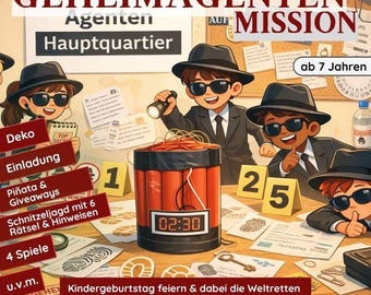 DIGITAL: Kit imprimible para fiesta de agente secreto, cumpleaños infantil