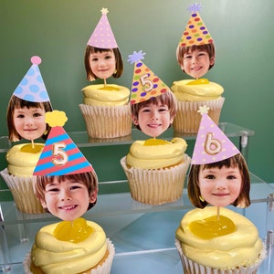 face cupcake topper, 12 pcs, double sided, photo cupcake topper, birthday cupcake topper, funny cupcake toppers, personalizes cupcake topper