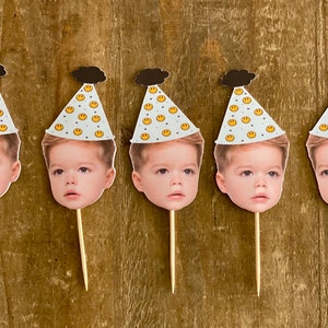 Face cupcake toppers, double sided, birthday, 18th, 21st, 30th, 40th, 50th, cupcake toppers, custom cupcake topper, bachelorette party, grad