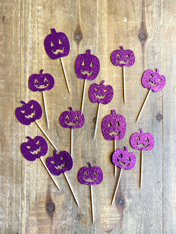 Halloween Cupcake Topper 12pc Double Sided Party Cupcake Etsy