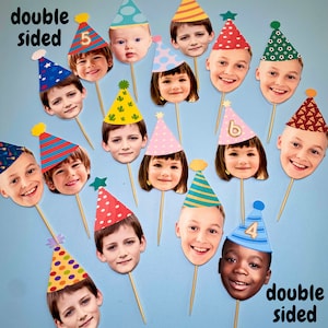 photo cupcake toppers, double sided,12 pcs, custom cupcake topper, cute personalized cupcake toppers, birthday topper, cake toppers