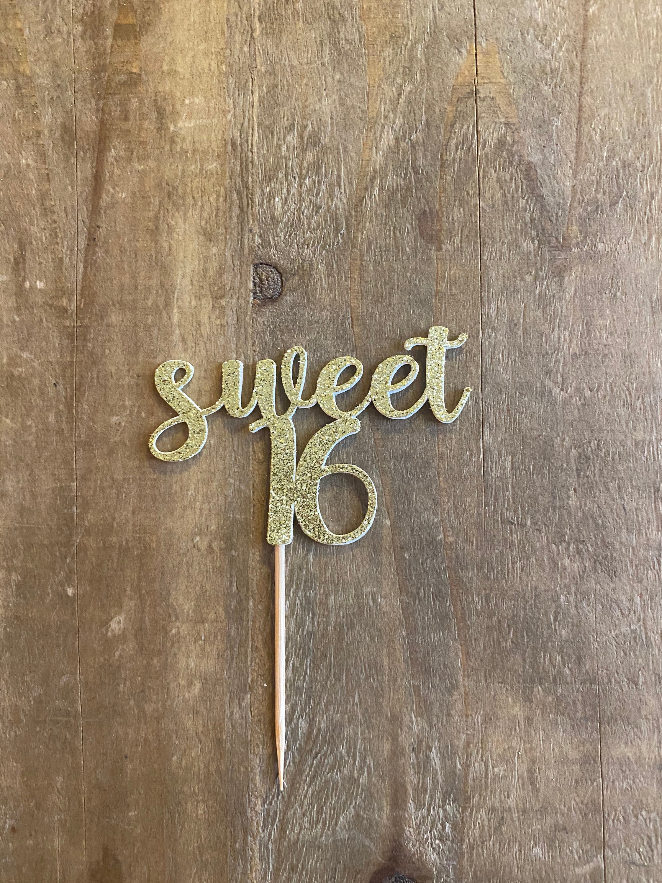 Sweet 16 Cupcake Topper Double Sided Birthday Cupcake Etsy