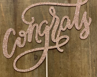 Congrats cake topper, double sided, cake topper, congratulations cake topper, cupcake toppers, celebration cake topper.
