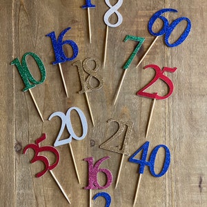Birthday cupcake topper, 12pc, double sided, birthday topper, cupcake topper birthday decor, birthday numbers cupcake topper, numbers, cake