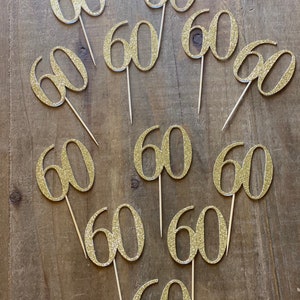 60th birthday cupcake toppers, double sided, cupcake toppers, cupcake, number cupcake topper, birthday party, 60th, sixty, party decor.