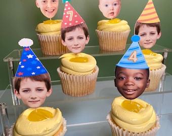 Nur digitaler Download, benutzerdefinierte Gesicht Cupcake Topper, süße Foto Cupcake Dekorationen, Cupcake Topper 1.