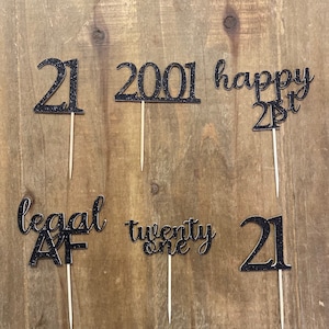 21st birthday cupcake topper ,double sided, birthday cupcake topper, finally legal cupcake topper, party decor,cake topper