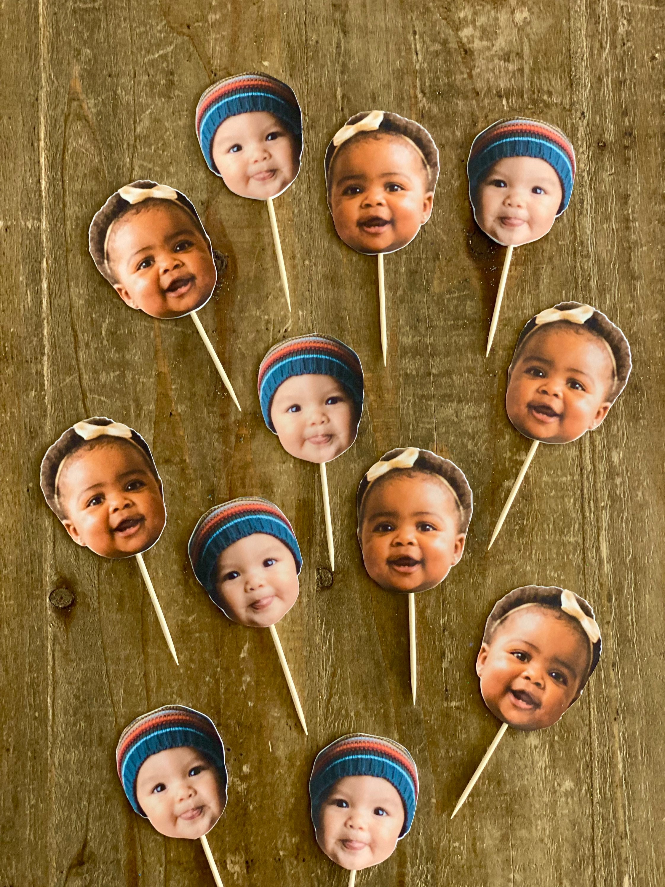 Face cupcake toppers, double sided, bachelorette party, retirement, birthday cupcake topper, 18th,21st, 30th,40th,50th, cupcake toppers.