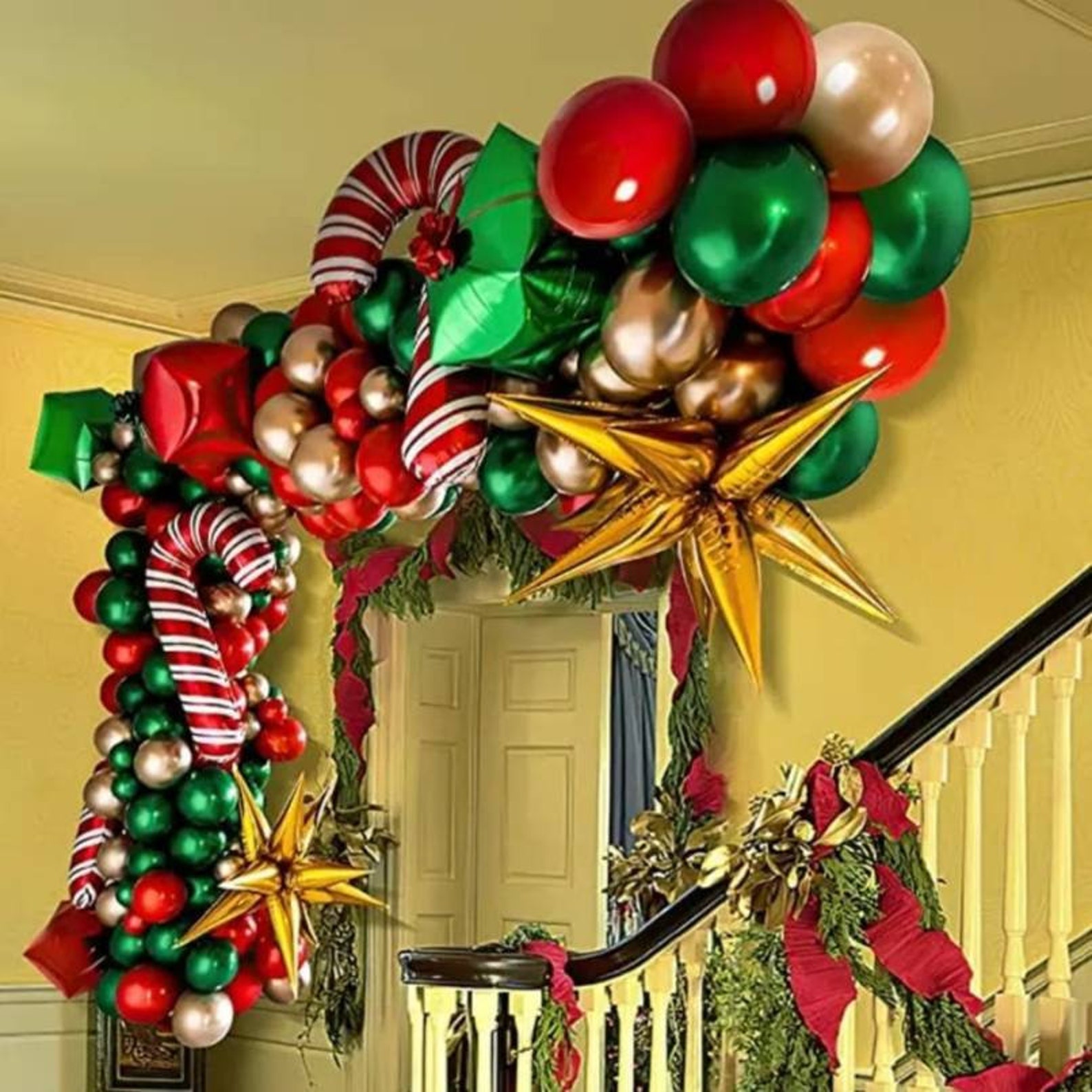 Balloon Arch Garland Kit. Christmas. Festive. Red Gold Green. Etsy UK