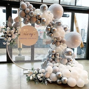 White and Silver Balloon Arch Kit Birthday Party Decorations Wedding Baby  Shower Bridal Shower Balloons Garland Set 