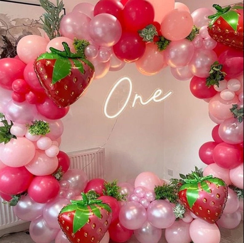 Balloon Arch Garland Kit 127 Piece Strawberry Tropical Etsy