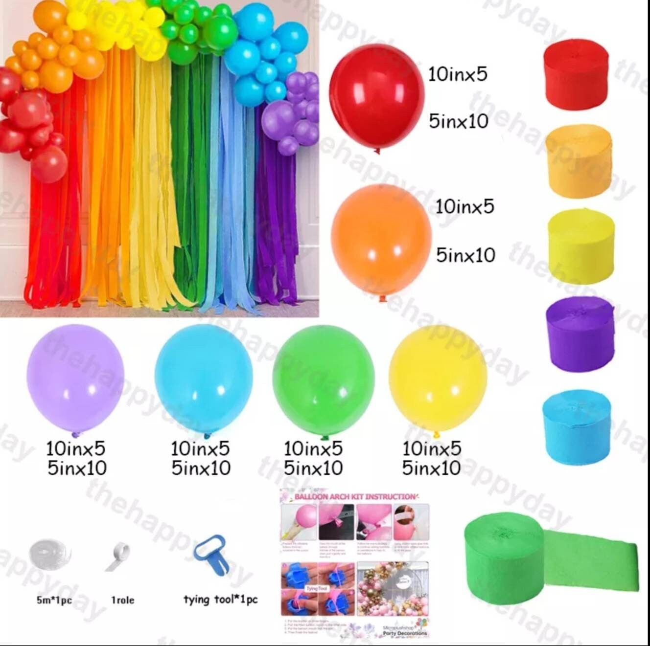 Balloon Arch Garland Kit 100 Piece Rainbow Color Includes Etsy