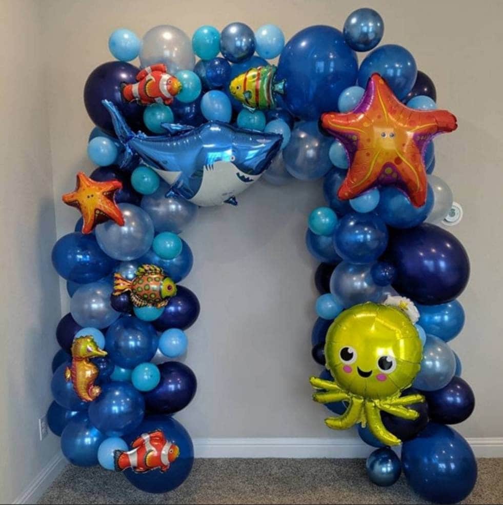 Under the Sea Theme Balloon Arch Garland DIY Kit 101 Piece 