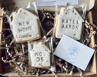 Personalised New Home Shortbread Biscuits Gift Box