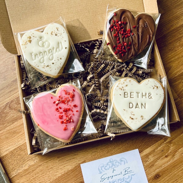 Personalised Engagement Shortbread Biscuit Gift Box