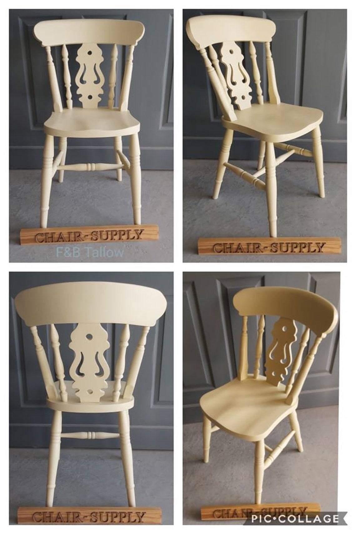 Set of 4x New Fiddle Back Kitchen Dining Chairs Painted in Etsy