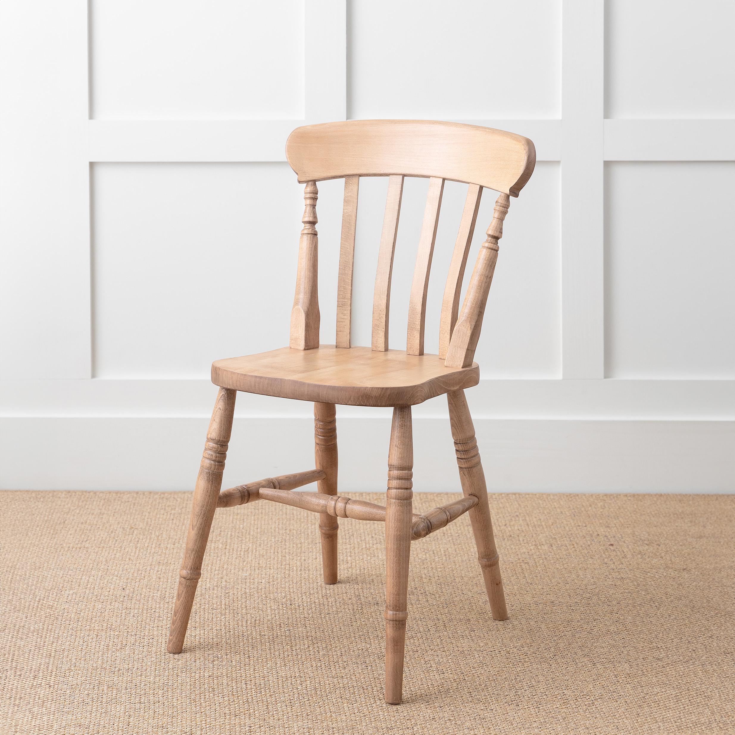 New 100% Solid Wood Farmhouse Slat Back Kitchen Dining Chair