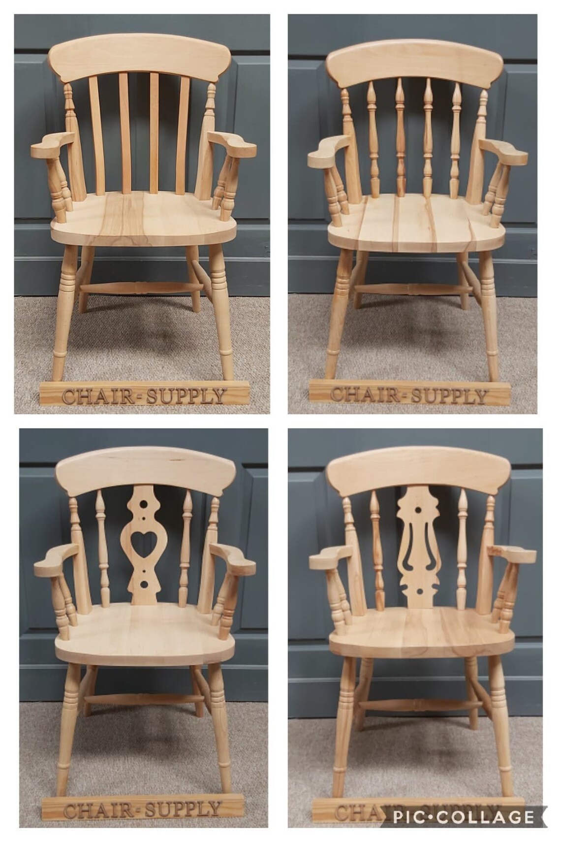 New Solid Wood Farmhouse Kitchen Dining Carver Chair Painted Etsy UK