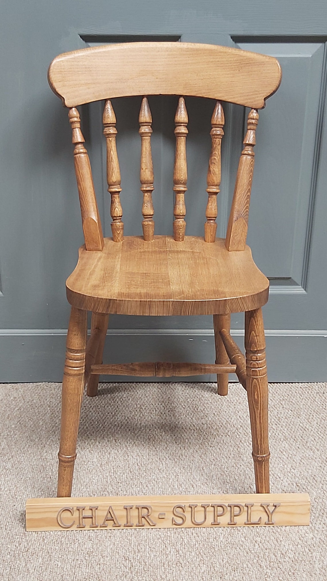 New Solid Wood Farmhouse Kitchen Dining Chair in Natural Etsy UK