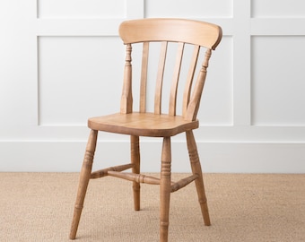 Farmhouse Solid beech Slat back Kitchen Dining chair painted in any colour or finish