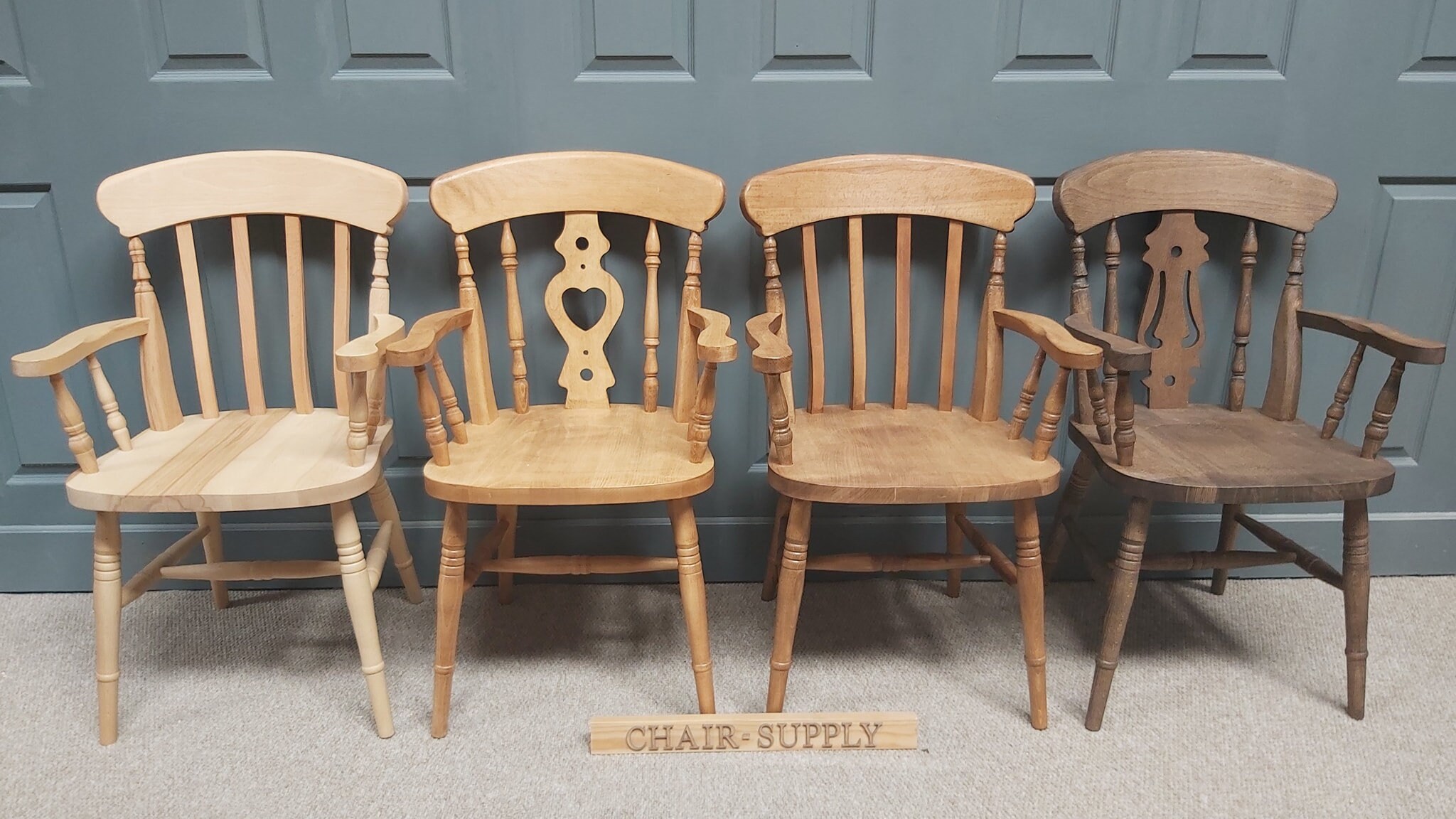 New Solid Wood Farmhouse Kitchen Dining Carver Chair in Natural