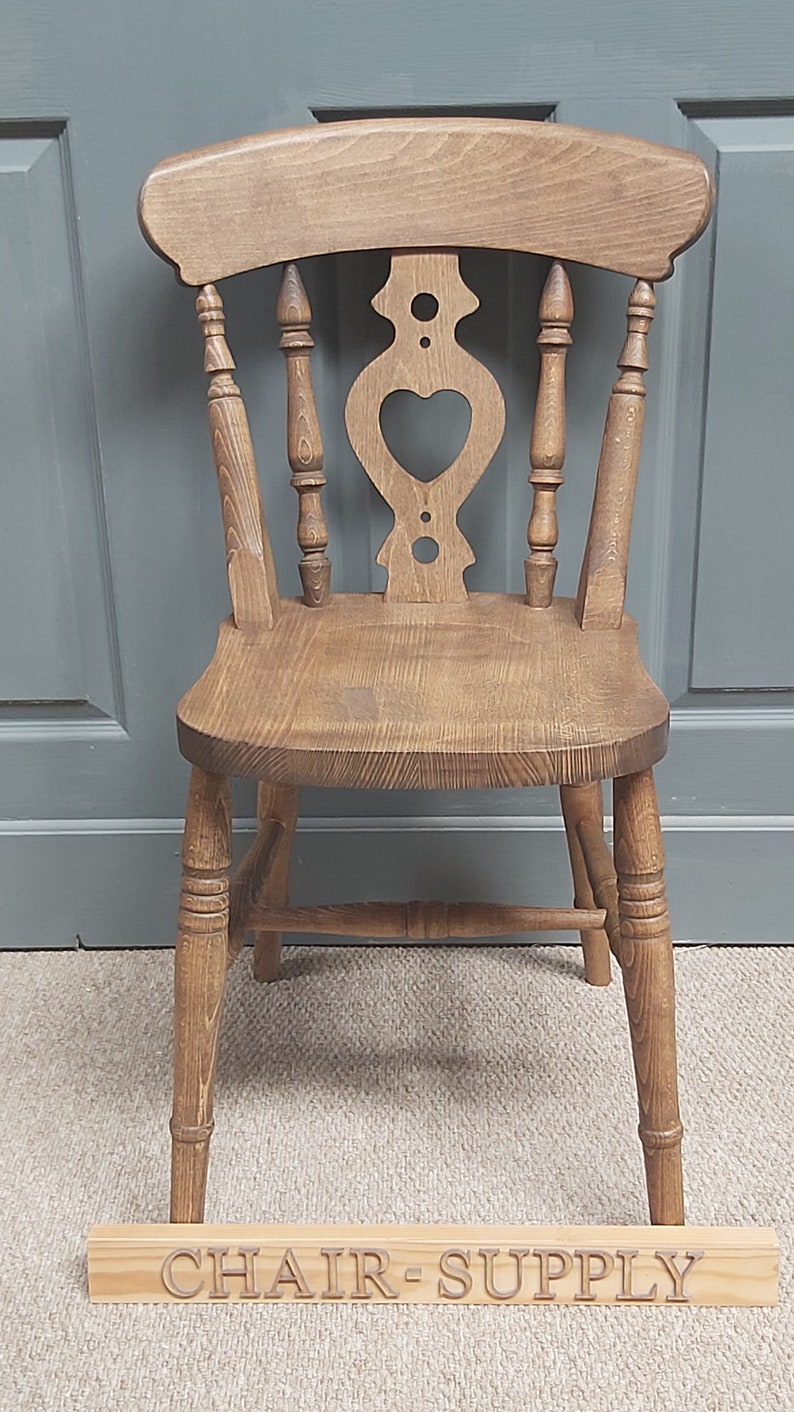 New Solid Wood Farmhouse Kitchen Dining Chair in Natural Etsy UK