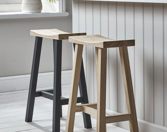 Isu Bar Stool, Painted New Isu Curved Oak Top Clockhouse Kitchen Dining Bar Stool