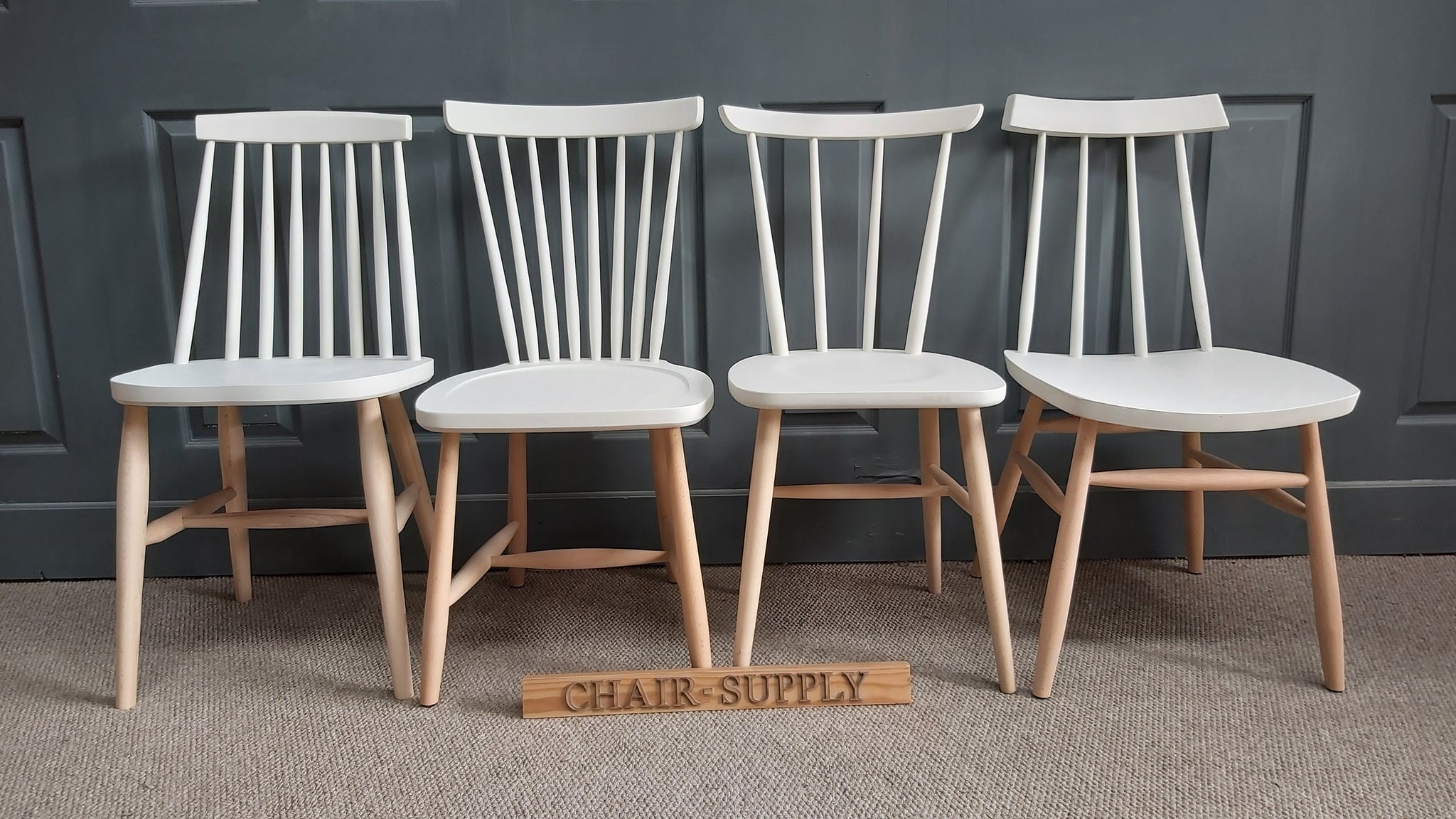 2 Tone Painted Solid Beech Spindle Kitchen Dining Chair Etsy