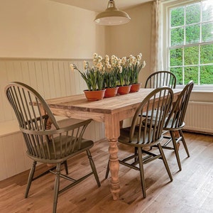 Windsor Dining Chair, Wheelback Dining Chair, Finishes in Natural Wood Colours or Painted in Farrow & Ball