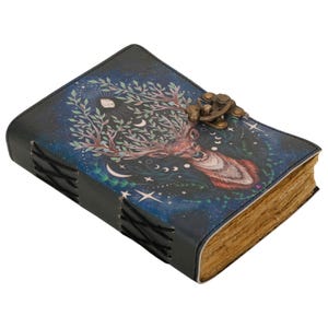 Beautiful Vintage Leather bound Journal - Deckle Paper Green - Sketchbook  for women - Book of Shadows Travel and gifts 8x6