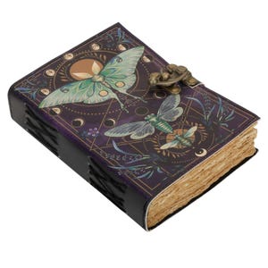 Schmetterling Vintage Ledergebundenes Tagebuch - Deckle Papier - Skizzenbuch für Frauen - Buch der Schatten - Reisen und Geschenke 200x160