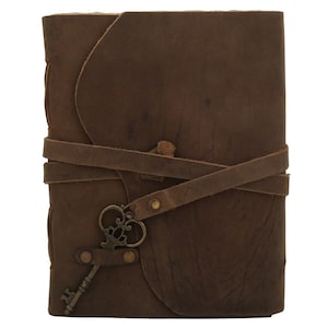 Antique key leather Journal Vintage Leather Journal  Handmade Deckle Edge Paper -Leather Sketchbook  Journal for women gift Handmade leather