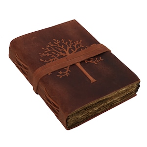 Baum des Lebens Journal geprägtes Journal Antikes Journal Vintage unliniertes Büttenpapier - Skizzenbuch Buch der Schatten Geschenke