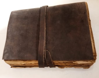 Handmade Leatherbound Journal: Antique Deckle Edge Paper, Book of Shadows