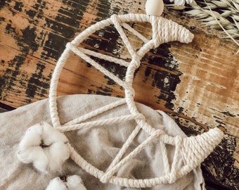 Luna de macramé | Idea de regalo | Decoración de pared | Habitación infantil | Regalo para baby shower
