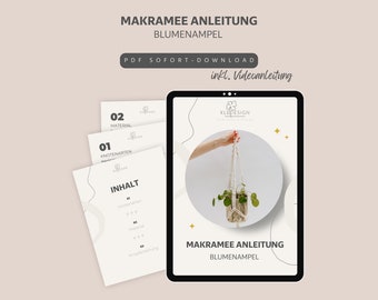 Macrame hanging basket | PDF instructions | DIY | Digital | Gift idea | Learn macrame | German